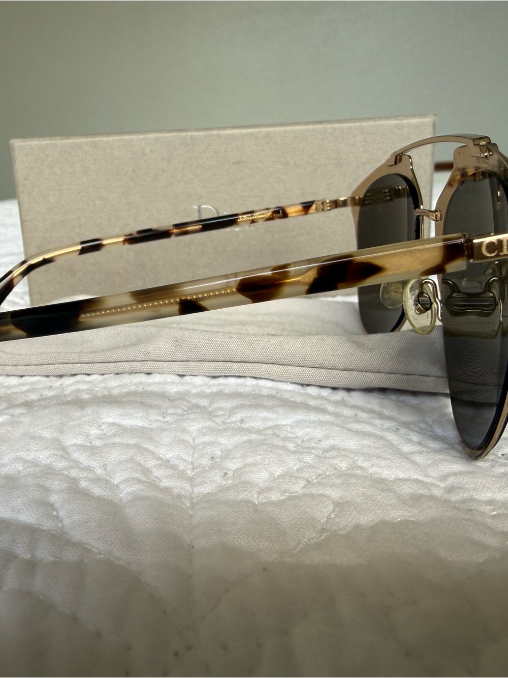 Christian Dior Reflected Aviator Sunglasses - Gold & Tortoise (52-21-140) - Picture 5 of 10